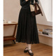 黑色复古波点a字半身裙女2026早春新款 高腰显瘦气质名媛中长裙子