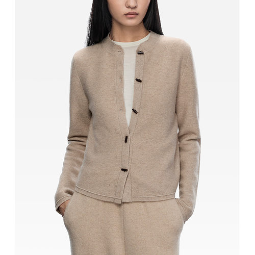 【鄂*定单】小香风女装羊毛开衫2025年早秋新品中式领翻花针织衫