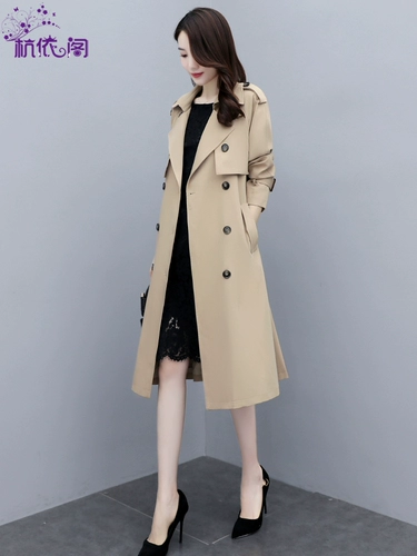 Длинный весенний осенний плащ, модное элитное пальто, средней длины, 2025 года, городской стиль, в британском стиле