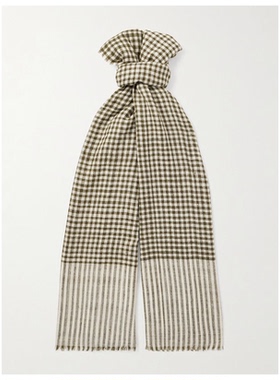 ANDERSON  SHEPPARD + Camoshita 磨损格纹 围巾男