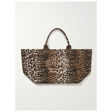 Ganni 甘尼 + NET SUSTAIN Shopper XXL embroidered leopard-p