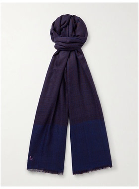 ANDERSON  SHEPPARD + Camoshita 磨损格纹 围巾男