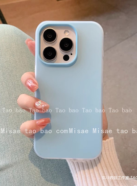 baby奶蓝色简约双层二合一适用华为P70手机壳mate60pro果冻半透+磨砂p60浅蓝纯色50防摔mate40pro小众高级Art