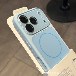 磁吸冰砂液态硅胶iPhone17适用苹果17promax手机壳16全包水晶玻璃15带镜头膜14大视窗13耐脏软简约防摔云青色