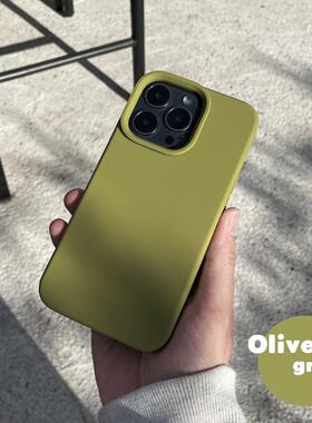 ins橄榄绿软糯适用oppo FindX7手机壳ultra真液态硅胶Reno12/11pro豆蔻绿色FindX6小众高级感防摔男女新款厚