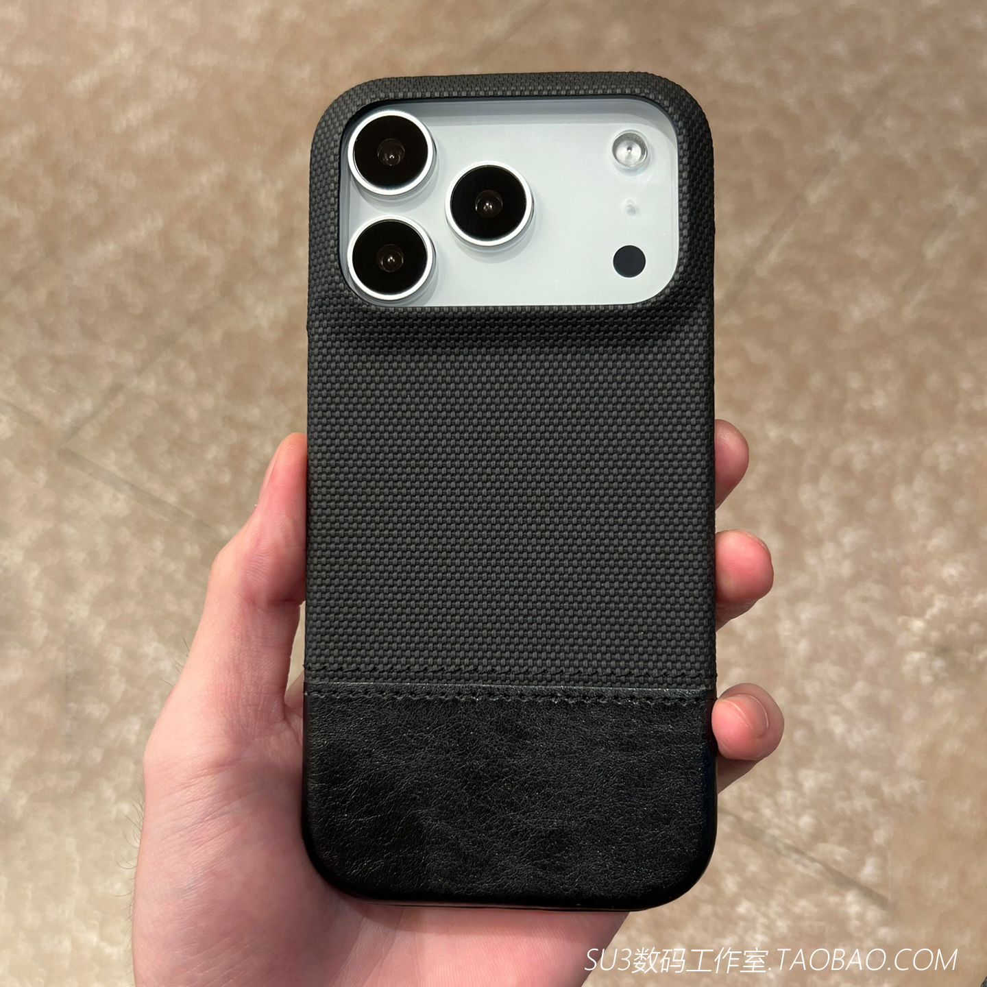 内磁吸充电适用iPhone17苹果17pro手机壳max编织棉麻布纹16plus拼接素皮黑灰色15半包14硬13防摔12粗磨砂防滑