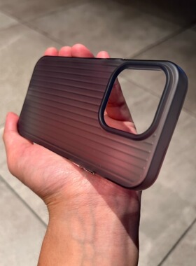 透黑色立体瓦楞冰雾磨砂行李箱条纹适用小米15/14pro手机壳15pro透明13ultra肤感全包防摔高级感简约男女软壳