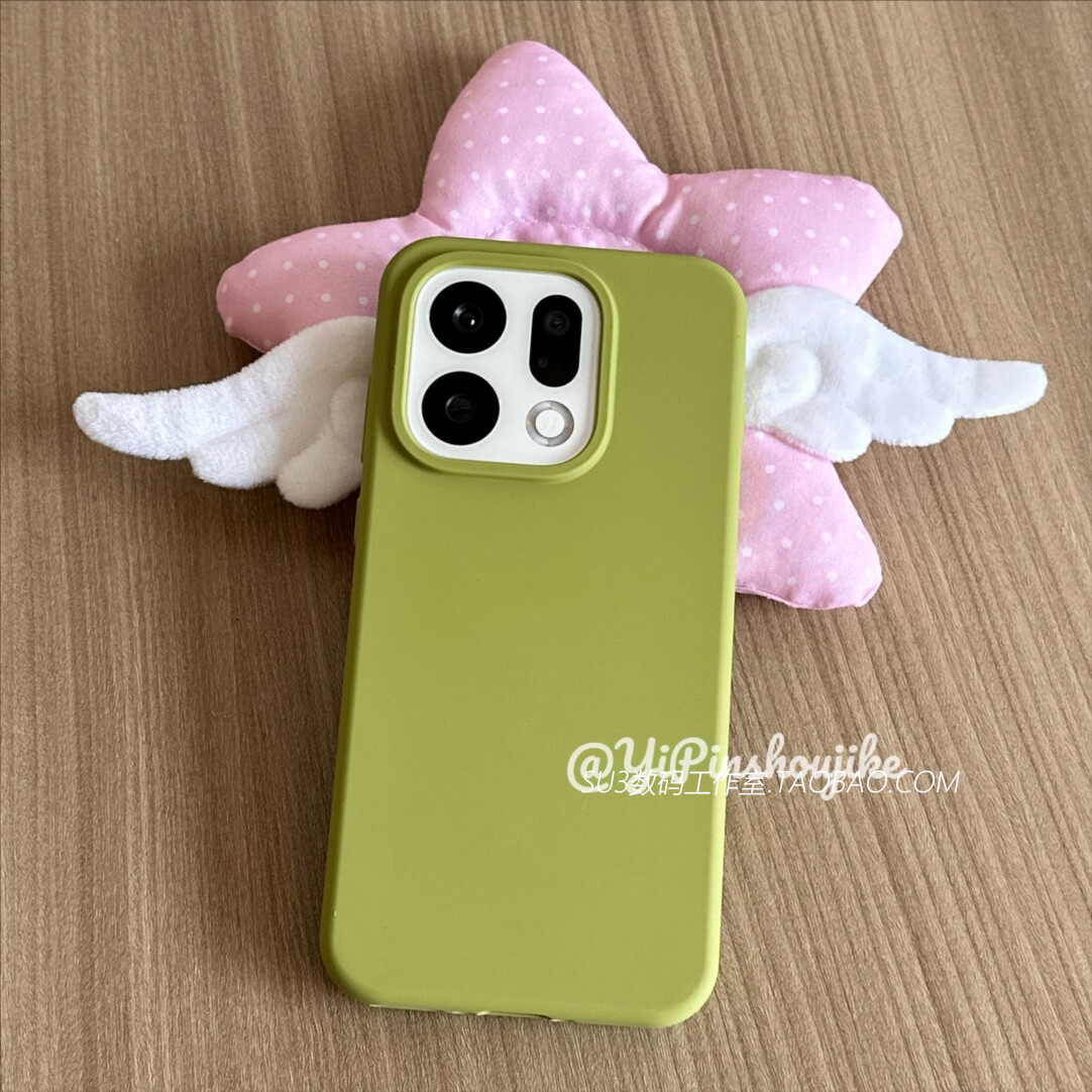 豆蔻绿色软糯橡皮感FindX9pro适用oppoFindX9手机壳X8s+液态硅胶X7ultra简约Reno14耐脏13全包12防摔男高级感