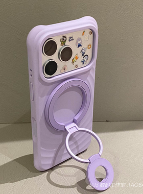 耐脏双面磁吸三折叠支架适用mate80/70pro+手机壳max波漾60液态硅胶Pura80ultra香芋紫色指环扣防摔不会发黄