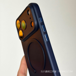 超薄软壳雾面透海军蓝磁吸充电iPhone16pro适用苹果17promax手机壳15plus硅胶14全包镜头13裸机防指纹2简约男