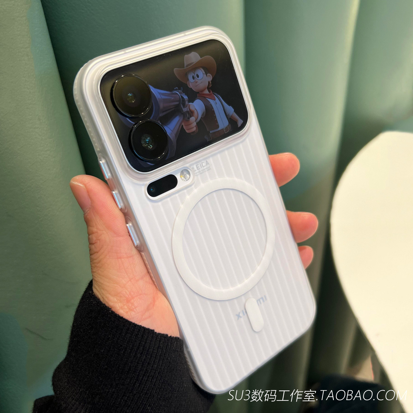 防滑白边瓦楞撞色磁吸充电适用小米17pro手机壳max大孔15s镜头加高ultra硬壳13红米K90瓦楞K80凹凸条纹潮大孔