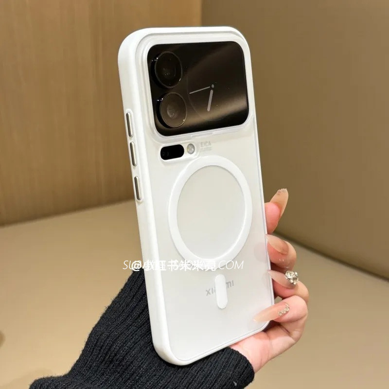 雾面磨砂白色磁吸充电适用小米18promax手机壳17pro冰雾ultra红米K100pro防指纹K90软边防摔简约全包金属按键