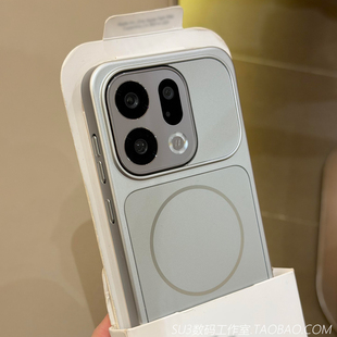 Beats细圈磁吸充电适用oppoFindX9手机壳Findx9pro电镀金属漆磨砂硬壳亚克力肤感银色简约高级感秒变苹果17男