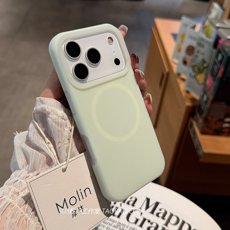 磁吸充电适用小米17promax手机壳17pro液态硅胶15s防滑14ultra红米K80防摔k70淡青色ntoe奶绿雾面朦胧果冻感+