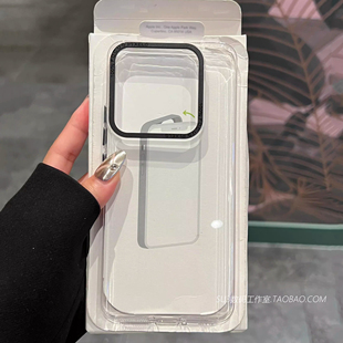 不发黄高清透明硬壳适用13小米14手机壳15小米14pro超薄全包隐形裸机感高级亚克力简约大孔黑金属镜头ins女男