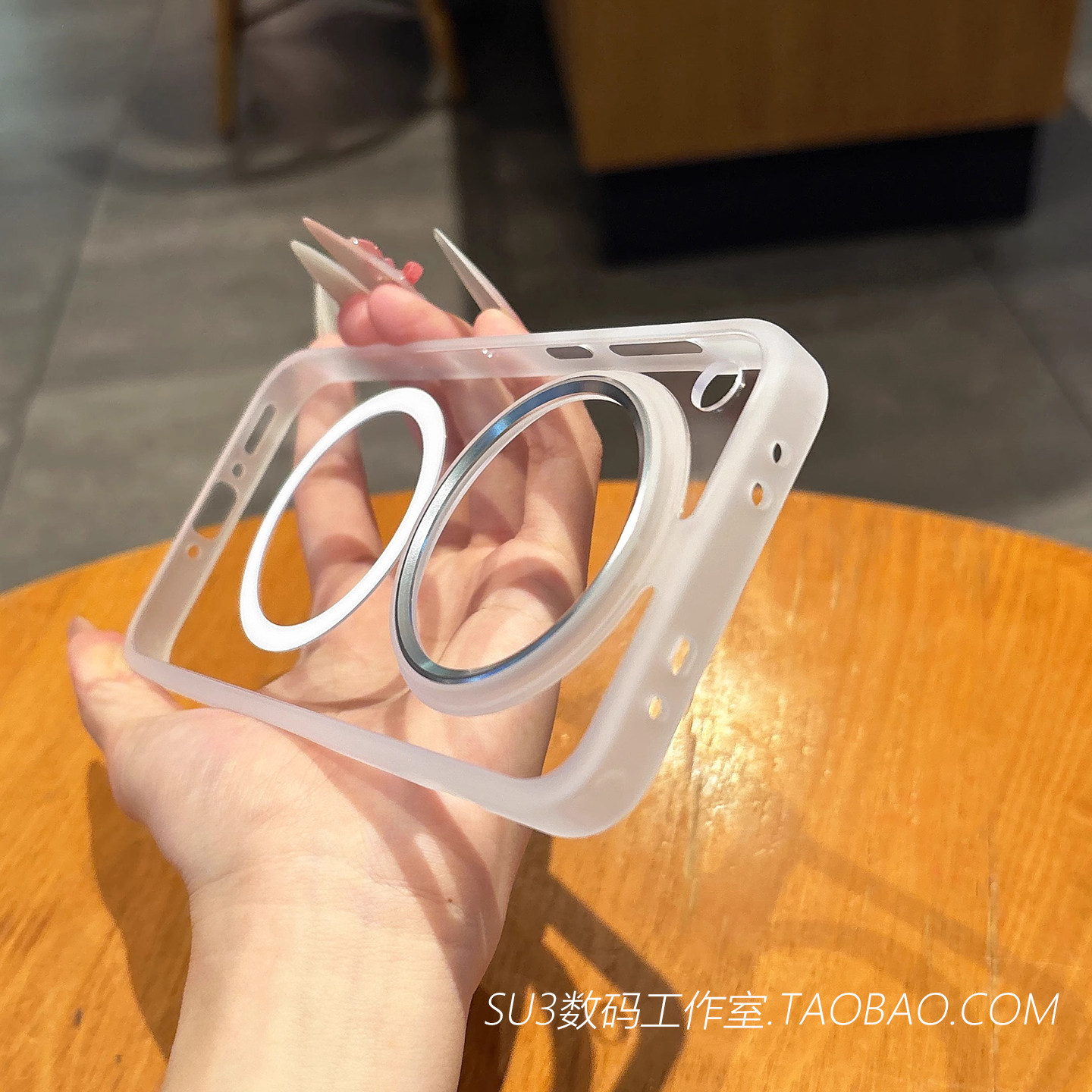 磁吸充电高透亚克力适用华为mate70/60pro手机壳Pura70Ultra小米15金属镜头白色边框14透明气囊防摔软Magsafe