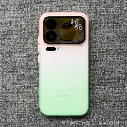雾面磨砂粉渐变绿色适用Aie苹果17promax手机壳iPhone17/16plus超薄15防摔14软壳13半透明12mini全包小众硅胶