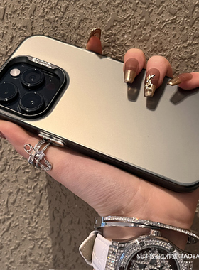 ins黑色磨砂彩银极光镭射适用14小米15/13pro手机壳12S高级感11ultra红米K60至尊版K50硅胶k70大孔防摔女网红