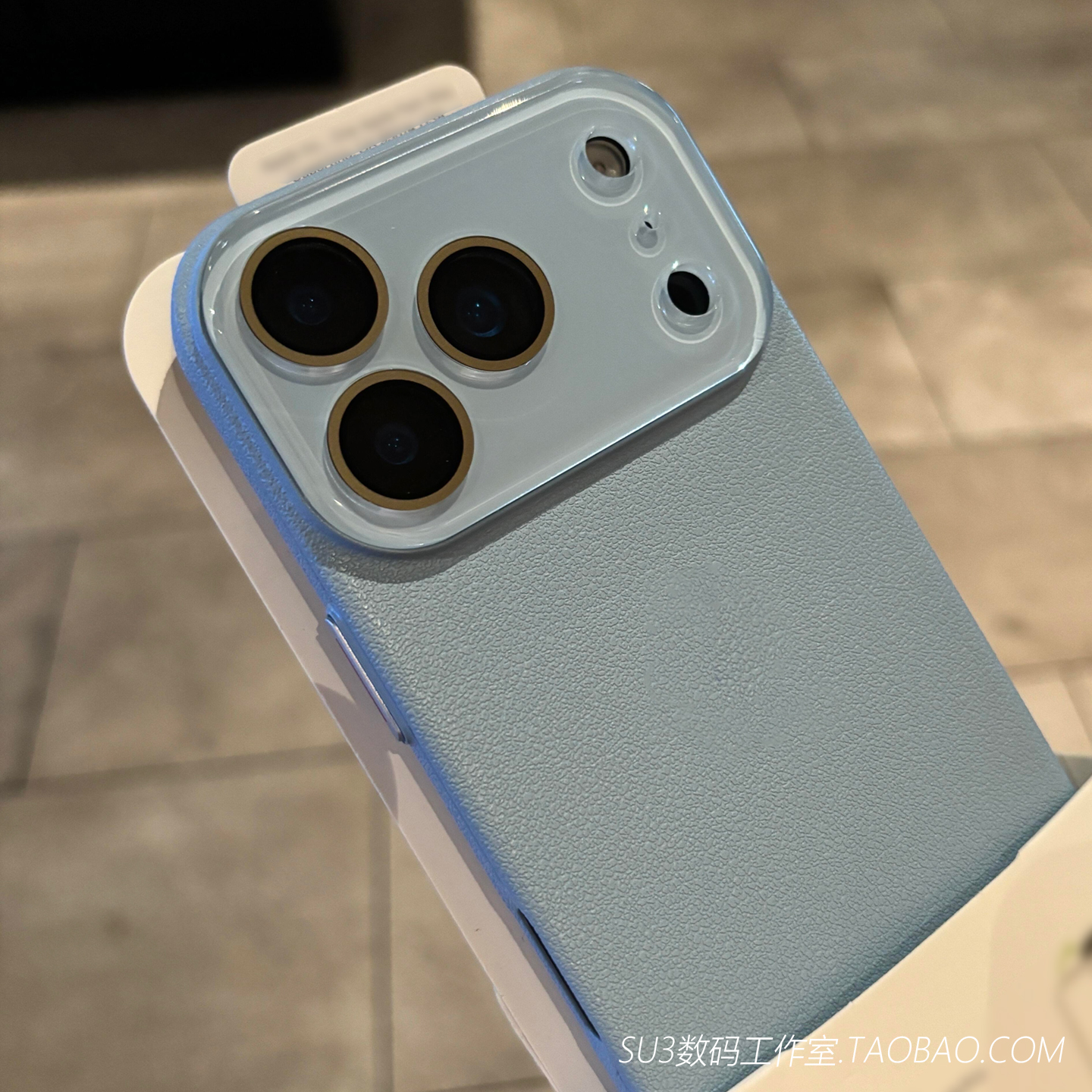 荔枝纹颗粒感适用iPhone17苹果17pro手机壳max全包16带镜头膜水晶15高级感plus硬壳14小众13男12青雾蓝色硬壳