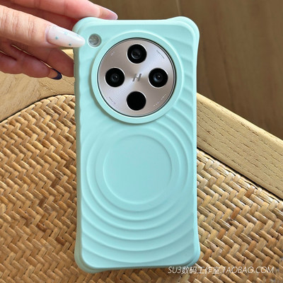 软糯耐脏纯色磁吸波漾壳适用oppoFindX8手机壳x8s+小米15/14液态硅胶13简约防摔高级感女男波浪无线充电全包