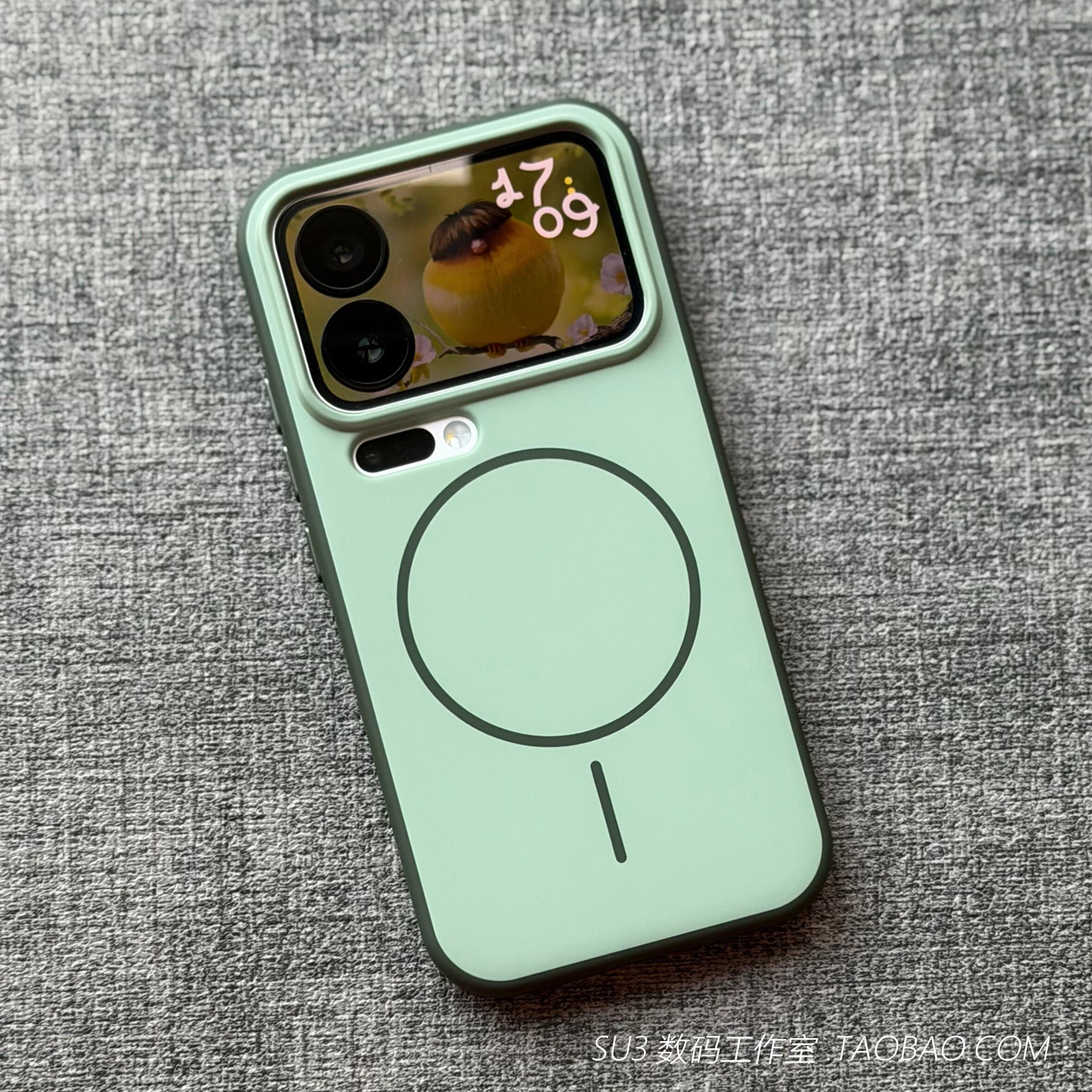 绿色撞色边框细圈磁吸充电Beats适用红米K90小米17promax手机壳苹果17pro简约max肤感16防摔硅胶软边Magsafe