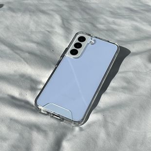 不发黄适用S24三星S23+手机壳S22ultra高清S21+透明S20fe亚克力S10e玻璃S9硬壳note20ultra高档男电镀银按键