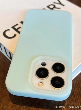 全包镜头奶蓝色适用vivoX200pro手机壳mini液态硅胶X100s软糯IQOO13果冻感12半透明neo10简约9s全包Z9Turbo+