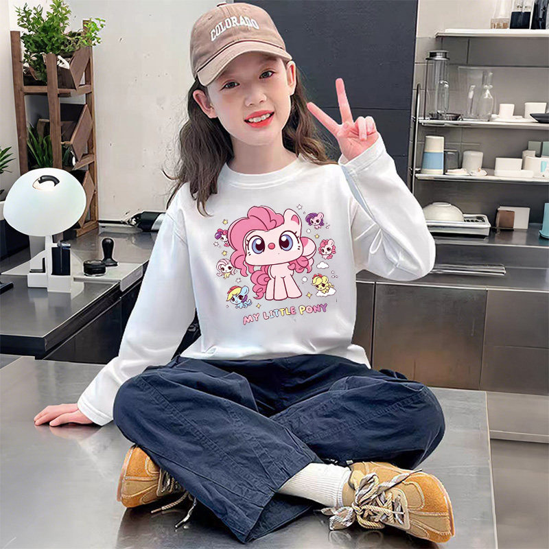 女童白色百搭长袖打底衫