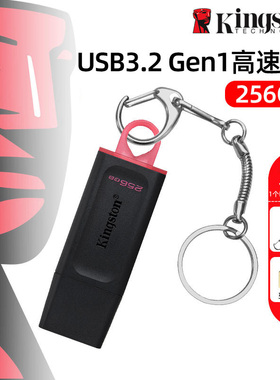 金士顿u盘256gb高速USB3.2 移动U盘DTX 256G备份电脑办公正品优盘