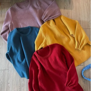 显瘦毛衣 慵懒复古套头灯笼袖 2256 尼河日照