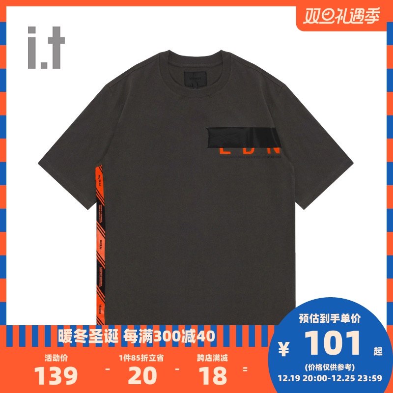 it MUSIUM DIV.男装短袖T恤春夏潮流印花个性贴布20524XC