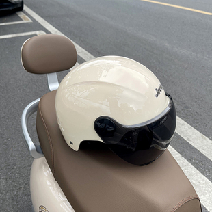 潮 防晒安全帽摩托车半盔男女款 冬季 简约电动车头盔3C认证国标四季