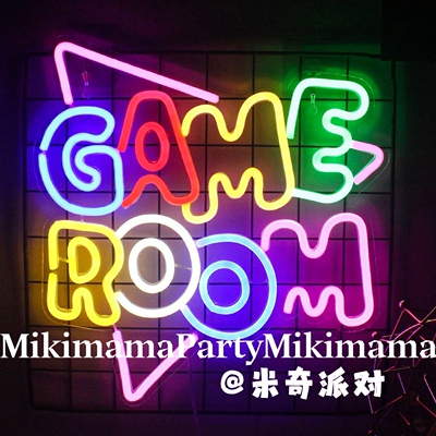 跨境派对USB创意霓虹GameRoom游戏房派对装饰led字母灯霓虹灯生日