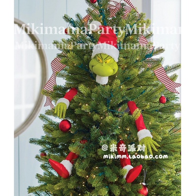 Grinch Decorative Figurines亚马逊新款格林奇圣诞树装饰五件套