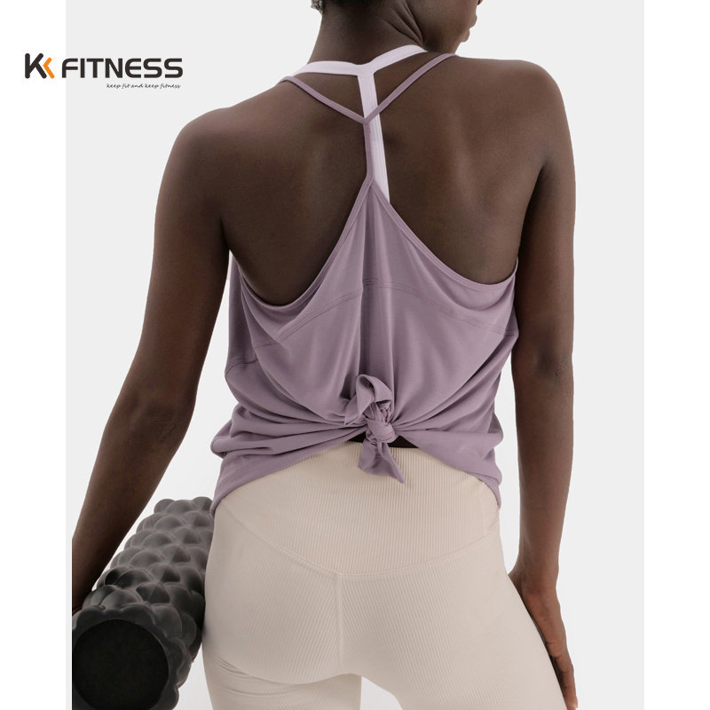kk fitness速干运动上衣女健身背心训练瑜伽服美背罩衫外搭宽松