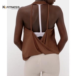 速干健身美背上衣 fitness露背瑜伽服女背心仙气飞盘运动罩衫