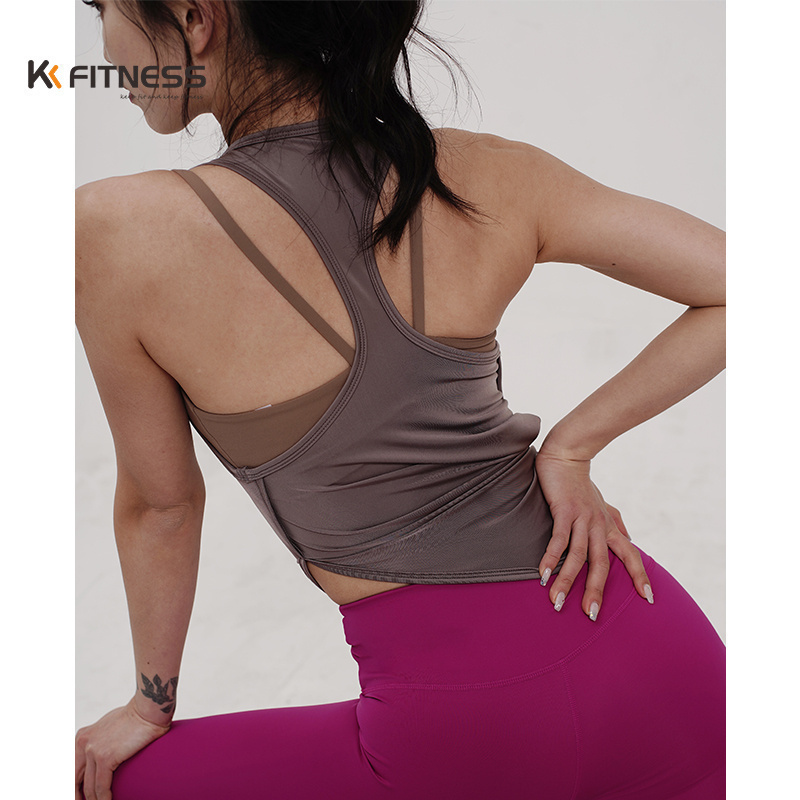 kk fitness工字背心女健身上衣女宽松速干运动罩衫女高颜值瑜伽服