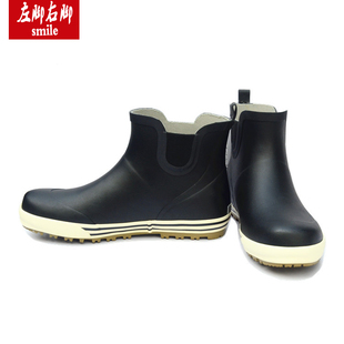 冬季雨鞋男女情侣款雨靴保暖橡胶低帮短筒加绒防水水鞋钓鱼鞋套鞋