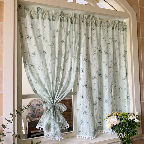 纯棉窗帘布半遮光不透人