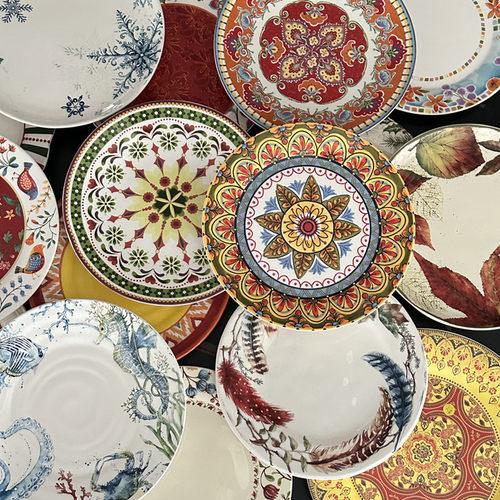 微瑕清仓/欧式美式10寸釉下彩大盘西餐盘牛排盘水果盘