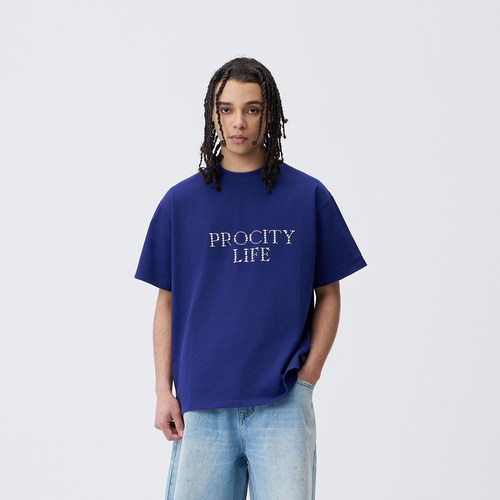 PROCITY水钻珍珠透气短袖T恤