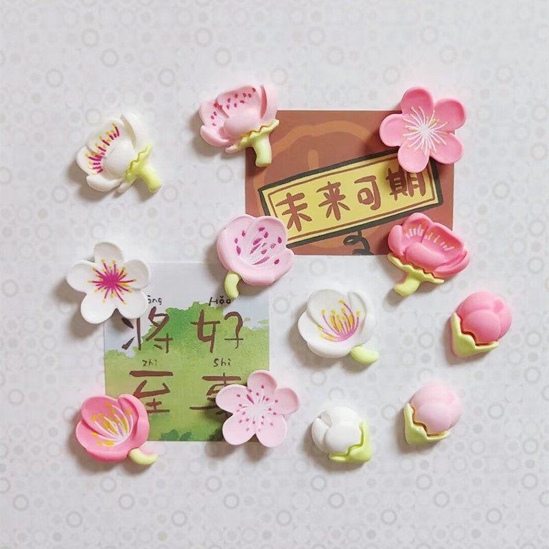 爆款小清新田园花朵冰箱贴桃花磁贴创意卡通磁性贴固定照片留言板,家居饰品,冰箱贴,淘宝优惠券,粉丝福利购,淘宝优惠卷