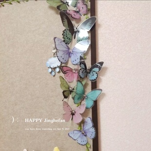 蝴蝶物语图钉工字钉高颜值创意立体装 饰毛毡板氛围感照片墙美工钉