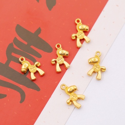 diy手工制作材料金色小马挂饰