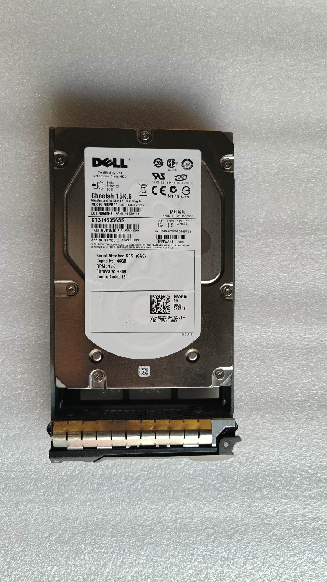 DELL 0XX518 ST3146356SS 146GB 15K.6 3.5 SAS 1311 硬盘可测试 办公设备/耗材/相关服务 其它 原图主图