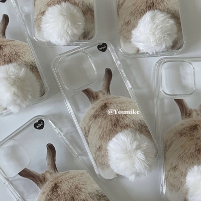 ins可爱软糯毛绒兔子手机壳苹果