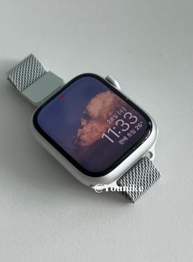 韩系简约磁吸金属小众适用10代苹果手表带9applewatch78代6se细款