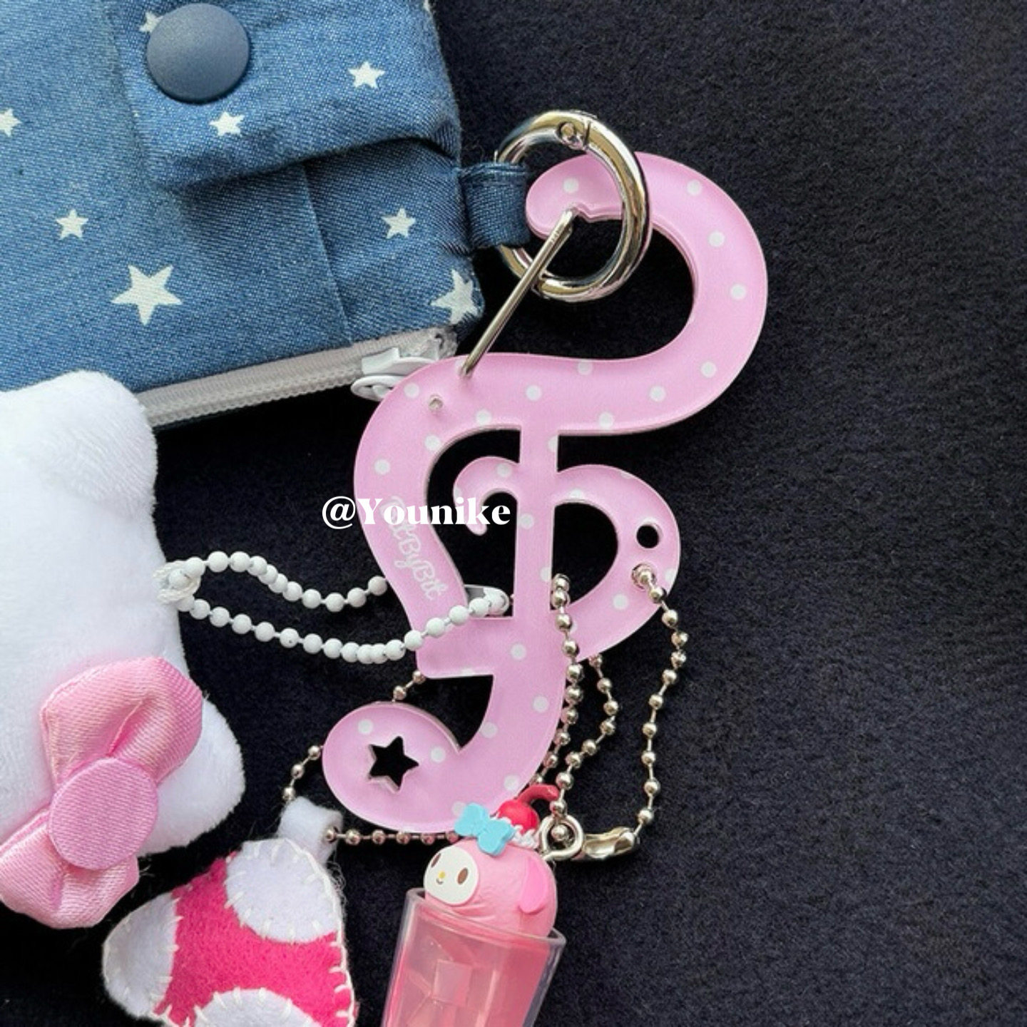 thumbnail for Korean ins ancient notes carabiner cute cultural and creative bag pendant Y2K girl's heart keychain pendant cute