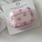 韩国进口 夏日阿尔贝斯清甜草莓韩系少女感粉色浪漫适用airpods4保护套airpodspro2苹果耳机套airpods3 2防摔