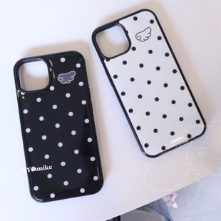 韩系古早波点天使翅膀防滑适用iphone17pro/17promax保护壳苹果16手机壳16promax保护套15防摔13/14外壳air